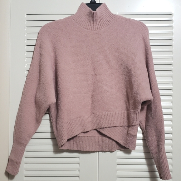 Express Womans Mock Neck Dolman Faux Wrap Hem Sweater - Picture 1 of 8